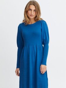 Fransa Sukienka codzienna 20611826 Niebieski Regular Fit. Niebieskie kombinezony Fransa, xl, bez wzorów, z wiskozy, bez kołnierzyka, bez ramiączek. Za 329,99 zł.
