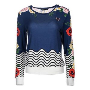 Desigual Sweter Damski L Ciemnoniebieski. Swetry klasyczne marki Desigual. W wyprzedaży za 221,00 zł.