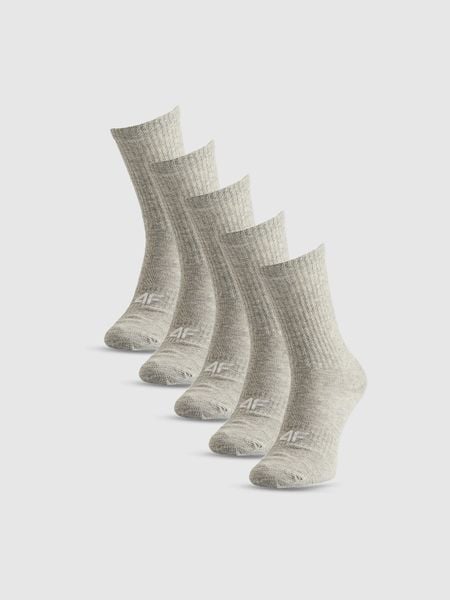 4F Skarpetki długie (5-pack) damskie - szare 39-42. Szare skarpetki 4f, bez wzorów, z bawełny. Za 69,99 zł.
