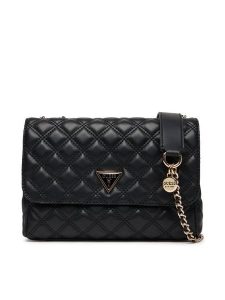 Guess Torebka Giully II HWQG96 73200 Czarny. Czarne torebki klasyczne Guess, z aplikacjami, ze skóry, bez dodatków. Za 449,99 zł.