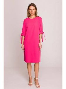 Stylove Sukienka w kolorze różowym rozmiar: S. Różowe sukienki Stylove, na co dzień, s, bez wzorów, bez kołnierzyka, bez ramiączek, midi, proste. Za 188,85 zł.