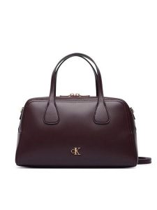 Calvin Klein Torebka Ck Medium Bowling Bag LV04F3610G Bordowy. Czerwone torebki klasyczne Calvin Klein, bez wzorów, ze skóry, bez dodatków. Za 569,99 zł.