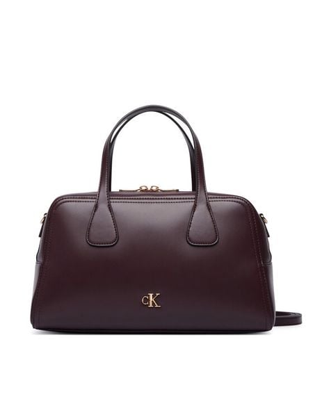 Calvin Klein Torebka Ck Medium Bowling Bag LV04F3610G Bordowy. Czerwone torebki klasyczne Calvin Klein, bez wzorów, ze skóry, bez dodatków. Za 569,99 zł.