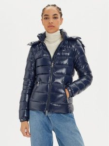 Tommy Jeans Kurtka puchowa DW0DW19926 Granatowy Regular Fit. Niebieskie kurtki Tommy Jeans, xxs, bez wzorów, z jeansu, bez kaptura. Za 589,00 zł.