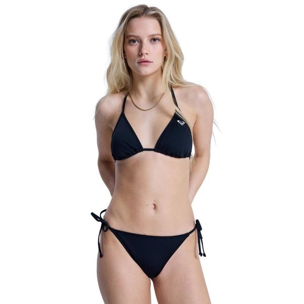 Majtki bikini wiązane z boku dla Kobiety SOLID ESSENTIALS Czarny. Szare bikini Roxy, bez wzorów, z elastanu. Za 109,99 zł.