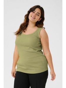 Kaffe Top w kolorze zielonym rozmiar: XL. Zielone topy Kaffe, xl, bez wzorów, bez kołnierzyka, bez ramiączek. Za 70,24 zł.