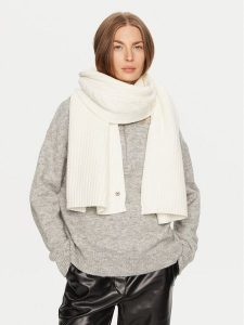 Guess Szalik 4BGZ03 5618Z Biały. Białe rękawiczki Guess, z aplikacjami, z materiału. Za 379,99 zł.