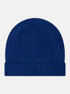 Perfect Cashmere Kaszmirowa czapka "Cleo" w kolorze granatowym rozmiar: onesize. Niebieskie czapki Perfect Cashmere, bez wzorów, z kaszmiru. Za 143,99 zł.