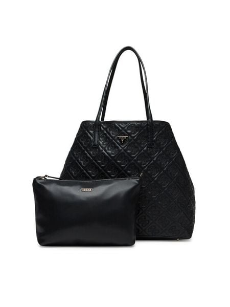 Guess Torebka Adelasia HWQL96 58240 Czarny. Czarne shopper bag Guess, z aplikacjami, ze skóry, bez dodatków. Za 679,99 zł.