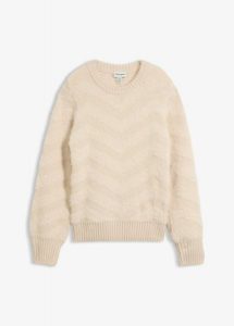Sweter z grubą nicią. Czerwone swetry klasyczne bonprix, bez kołnierzyka. Za 169,99 zł.