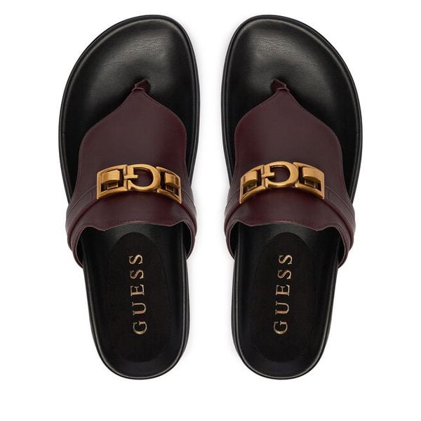 Japonki Guess. Czerwone klapki Guess, z aplikacjami, bez obcasa. Za 494,99 zł.