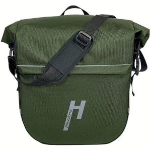 Torba na bagażnik rowerowy „eMotion”, zielona. Zielone shopper bag HABERLAND, bez wzorów, bez dodatków. Za 433,70 zł.