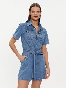 Liu Jo Kombinezon UA4206 DS030 Niebieski Regular Fit. Niebieskie kombinezony Liu Jo, bez wzorów, z bawełny, bez kołnierzyka, bez ramiączek. Za 419,99 zł.