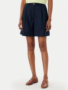 Tommy Hilfiger Szorty materiałowe WW0WW49040 Granatowy Wide Leg. Niebieskie szorty TOMMY HILFIGER, bez wzorów, z materiału. Za 489,99 zł.