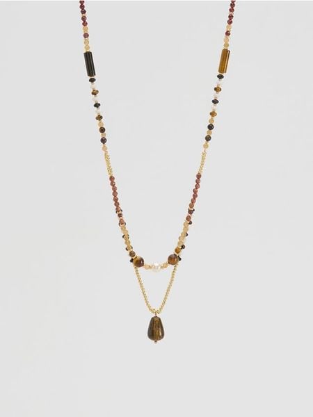 Naszyjnik z naturalnymi kamieniami - wielobarwny. Naszyjniki Reserved. Za 59,99 zł.