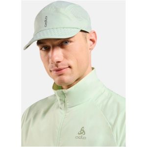Czapka z daszkiem do biegania ODLO Performance Pro. Zielone czapki ODLO, bez wzorów, z elastanu, sportowe. Za 123,49 zł.