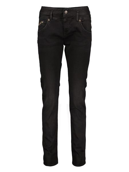 Herrlicher Dżinsy - Slim fit - w kolorze czarnym rozmiar: W25/L32. Czarne jeansy Herrlicher, z aplikacjami, ze skóry. Za 61,31 zł.