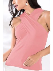 Milan Kiss Top w kolorze jasnoróżowym rozmiar: L. Różowe topy Milan Kiss, l, bez wzorów, bez kołnierzyka, bez ramiączek. Za 43,99 zł.