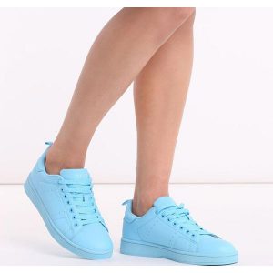 Niebieskie sportowe buty damskie Vices Q35-11. Niebieskie buty sportowe vices, bez wzorów, ze skóry, bez zapięcia. Za 89,00 zł.