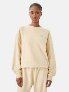 Tommy Hilfiger Bluza Logo Embroidery WW0WW48724 Beżowy jasny Relaxed Fit. Brązowe bluzy TOMMY HILFIGER, m, bez wzorów, z bawełny, bez kaptura. Za 399,99 zł.