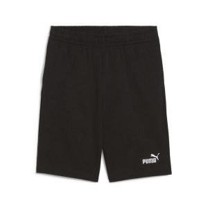 Młodzieżowe szorty ESS z logo No. 1 z dżerseju PUMA Black. Czarna szorty Puma, bez wzorów, z dżerseju, młodzieżowe. Za 89,00 zł.