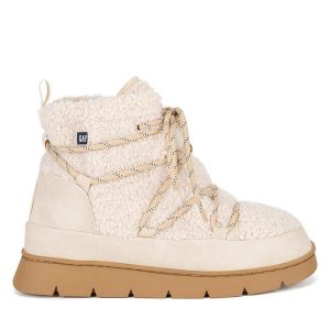 Śniegowce Gap. Brązowe buty zimowe GAP, bez obcasa, bez zapięcia. Za 229,99 zł.