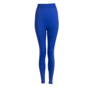 Legginsy z tylną kieszenią damskie Joma Nature. Niebieskie legginsy JOMA, bez wzorów, z elastanu, długie. Za 224,50 zł.