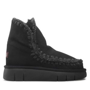 Śniegowce Mou. Czarne buty zimowe Mou, bez obcasa, bez zapięcia. Za 859,99 zł.