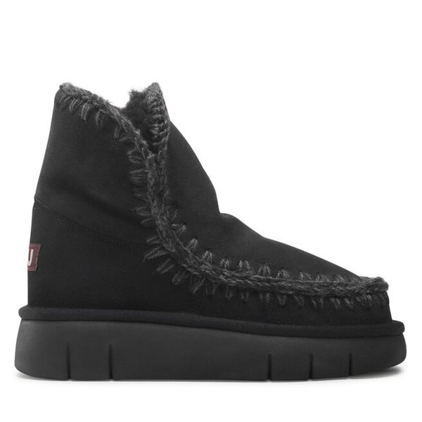 Śniegowce Mou. Czarne buty zimowe Mou, bez obcasa, bez zapięcia. Za 689,99 zł.