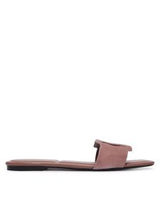 Calvin Klein Klapki Square Flat Sndl Embl Suede HW0HW03055 Różowy. Czerwone klapki Calvin Klein, bez wzorów, bez obcasa. Za 409,99 zł.