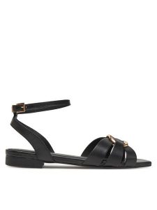 TWINSET Sandały Ciabatta 251GCJ04A Czarny. Czarne sandały Twinset, bez wzorów, ze skóry, bez obcasa, na płaskiej podeszwie, bez zapięcia. Za 419,99 zł.