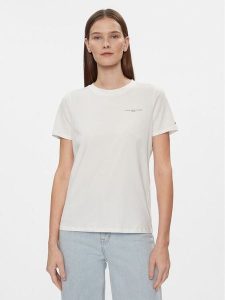 Tommy Hilfiger T-Shirt 1985 WW0WW37877 Biały Regular Fit. Białe t-shirty TOMMY HILFIGER, xxs, bez wzorów, z bawełny, bez kołnierzyka, bez ramiączek. Za 139,99 zł.