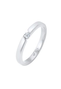 Elli DIAMONDS Ladies Engagement Elegant Classic with Diamond (0,06 ct.) in 925 Sterling Silver Pierścionki 1 ct Damski. Szare pierścionki Elli DIAMONDS, z diamentem, srebrne. Za 778,99 zł.