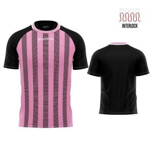 Koszulka Rugby Givova Różowa/Czarna XL - Oddychająca i Trwała. Czarne bluzki Givova, xl, bez wzorów, z poliesteru, sportowe, bez kołnierzyka, bez ramiączek. Za 136,99 zł.