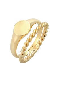 Elli Siegelring Basic Bandring Twist 2er Set 925 Silber Pierścionki 1 ct Damski. Pierścionki Elli, srebrne. Za 253,99 zł.