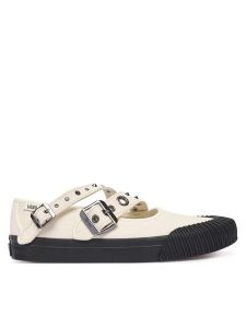 Vans Półbuty Mary Jane Straps VN000D9AKIG1 Kremowy. Białe półbuty Vans, bez wzorów, ze skóry, bez obcasa, na płaskiej podeszwie, bez zapięcia. Za 399,99 zł.