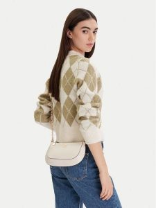 Tommy Hilfiger Torebka Th Glam Mini Chain Crossover AW0AW18142 Kremowy. Białe torebki klasyczne TOMMY HILFIGER, bez wzorów, ze skóry, bez dodatków. Za 307,99 zł.
