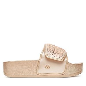 Klapki Liu Jo. Żółte klapki Liu Jo, bez wzorów, bez obcasa. Za 229,99 zł.