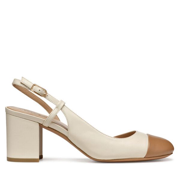 Czółenka Geox. Brązowe czółenka Geox, bez wzorów, bez obcasa, bez zapięcia. Za 299,99 zł.