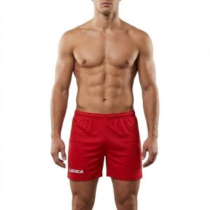 Szorty do biegania z elastycznym pasem czerwone. Czerwone szorty LEGEA, bez wzorów. Za 80,00 zł.