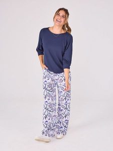 LIEBLINGSSTÜCK Spodnie w kolorze biało-granatowym rozmiar: 4XL. Białe spodnie z wysokim stanem LIEBLINGSSTÜCK, bez wzorów, z materiału, z podwyższonym stanem. Za 175,67 zł.