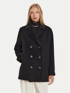 Calvin Klein Płaszcz wełniany K20K207699 Czarny Regular Fit. Czarne płaszcze Calvin Klein, na zimę, bez wzorów, z syntetyku, bez kaptura. Za 959,99 zł.