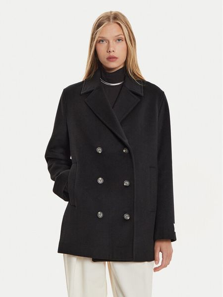 Calvin Klein Płaszcz wełniany K20K207699 Czarny Regular Fit. Czarne płaszcze Calvin Klein, na zimę, bez wzorów, z syntetyku, bez kaptura. Za 959,99 zł.