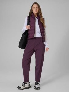 4F Spodnie dresowe damskie - fioletowe XL. Fioletowe spodnie dresowe 4f, xl, bez wzorów, z dresówki. Za 159,99 zł.