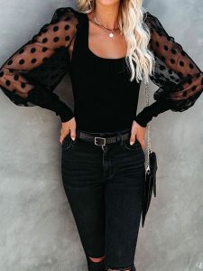 LA Angels Bluzka w kolorze czarnym rozmiar: XL. Czarne bluzki LA Angels, xl, bez wzorów, z tiulu, bez kołnierzyka, bez ramiączek. Za 126,99 zł.