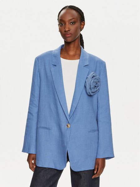 ViCOLO Marynarka TB1500 Niebieski Relaxed Fit. Niebieskie marynarki i żakiety ViCOLO, bez wzorów, ze lnu. Za 549,99 zł.