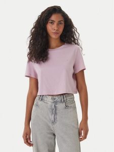 Guess T-Shirt V6GI17 K2984 Różowy Regular Fit. Czerwone t-shirty Guess, l, z aplikacjami, z bawełny, bez kołnierzyka, bez ramiączek. Za 134,99 zł.