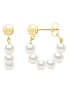 Pearl Addict Złote kolczyki-kreole z perłami rozmiar: onesize. Żółte kolczyki Pearl Addict, z perłą, złote. Za 259,74 zł.