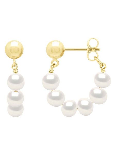 Pearl Addict Złote kolczyki-kreole z perłami rozmiar: onesize. Żółte kolczyki Pearl Addict, z perłą, złote. Za 244,22 zł.