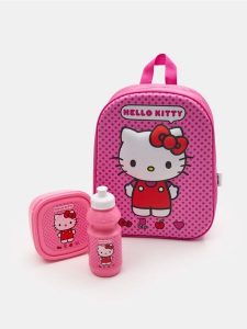 Zestaw: plecak, lunchbox oraz butelka Hello Kitty - wielobarwny. Plecaki Sinsay. Za 32,99 zł.